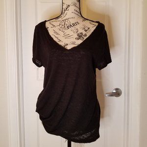 Aeropostale Rugged Black Top with Raw Edges